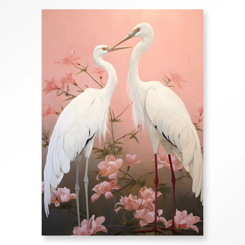 Pink Love Birds dizájn vászonkép