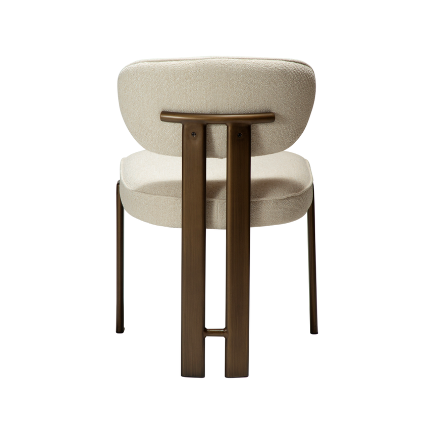 Glam bouclé chair with antique legs