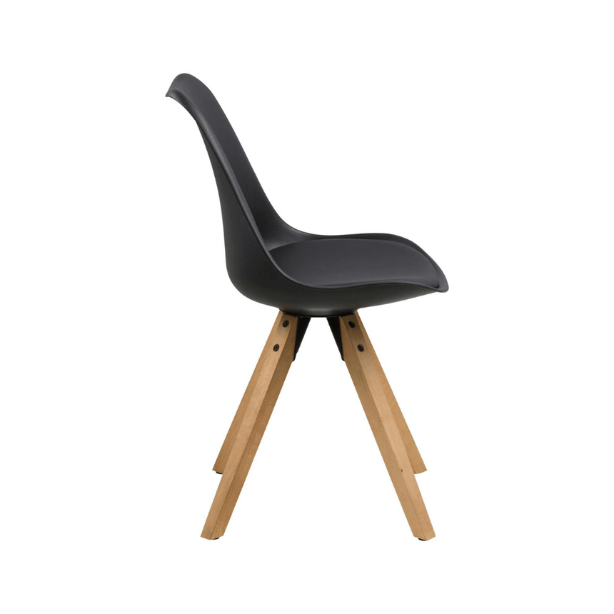 Dima textile leather chair with natural legs