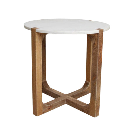 Marble wooden side table