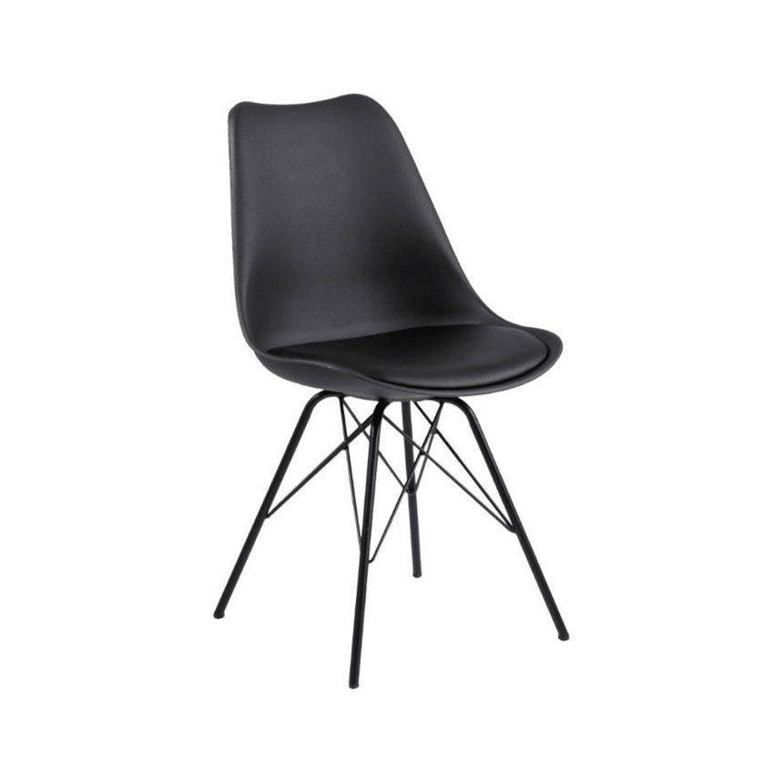Eris textile leather chair with black legs