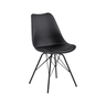 Eris textile leather chair with black legs