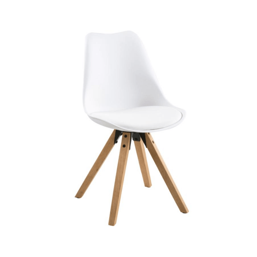 Dima textile leather chair with natural legs