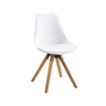 Dima textile leather chair with natural legs