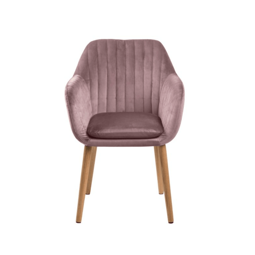 Emilia velvet chair with natural legs
