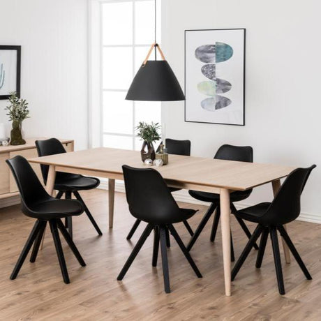 Dima textile leather chair with black legs