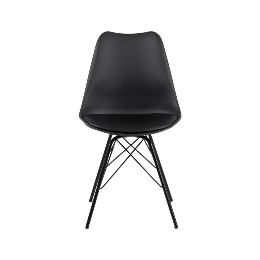 Eris textile leather chair with black legs
