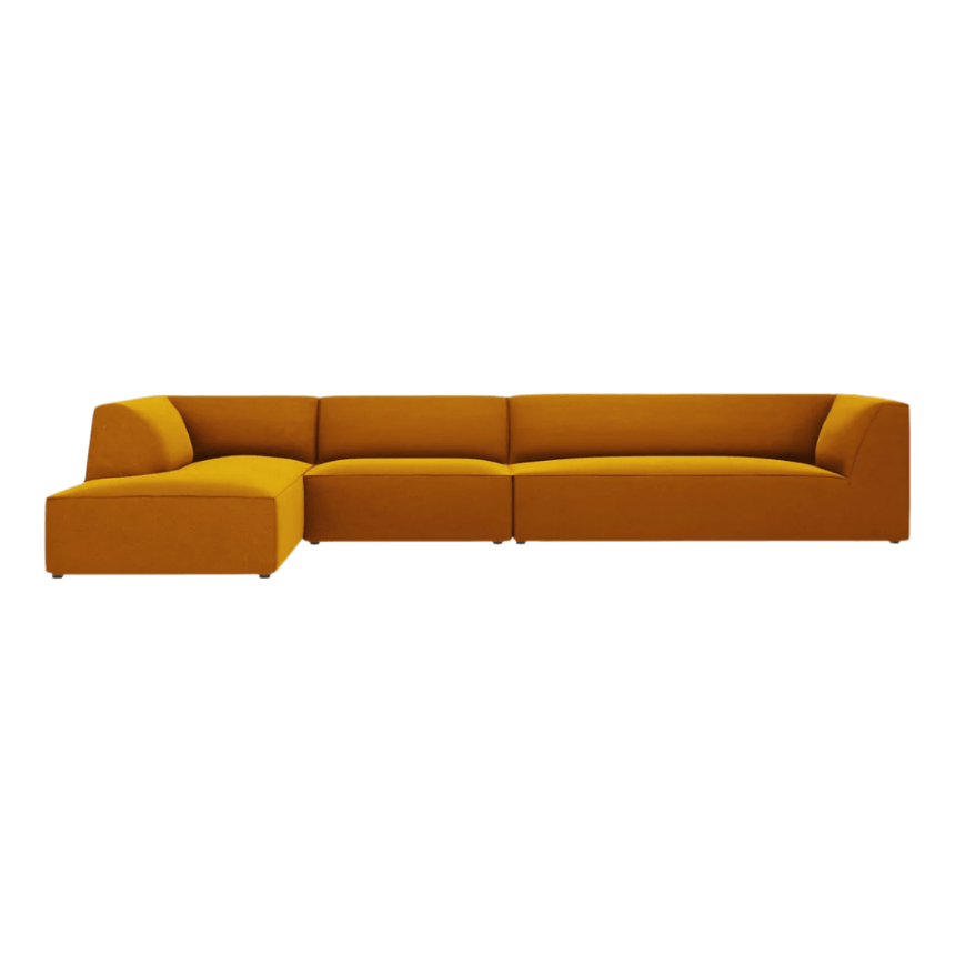 Ruby balos bársony sarokkanapé 366x180