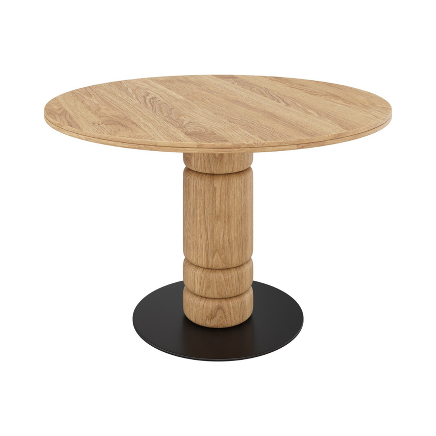 Beads wooden dining table Ø120