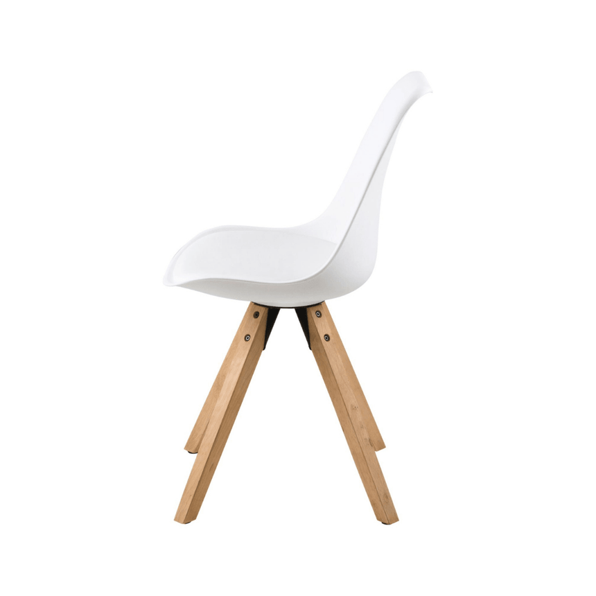 Dima textile leather chair with natural legs