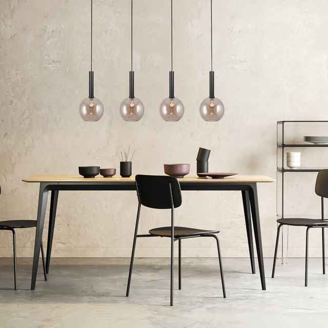 Bella2 4-bulb glass pendant lamp