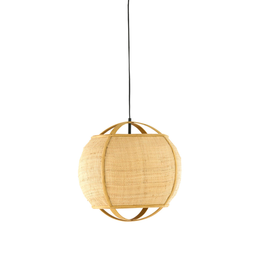 Bozona dekoratív függőlámpa – Szélesebb, alacsonyabb kivitel rattan fonással