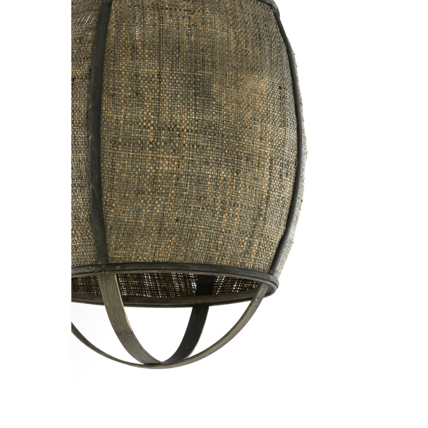 Bozona dekoratív függőlámpa – Nagyobb, nyújtott kivitel rattan fonással