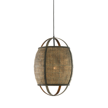 Bozona dekoratív függőlámpa – Nagyobb, nyújtott kivitel rattan fonással