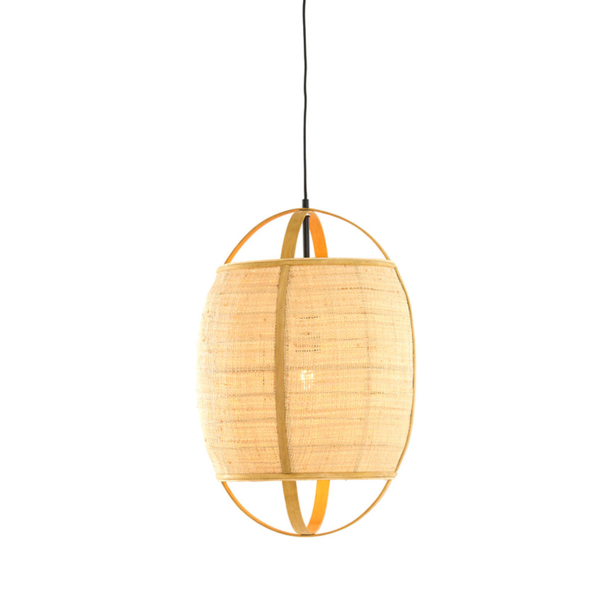 Bozona dekoratív függőlámpa – Magasított kivitel rattan fonással