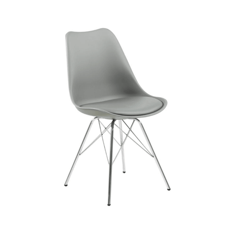 Eris textile leather chair with chrome legs