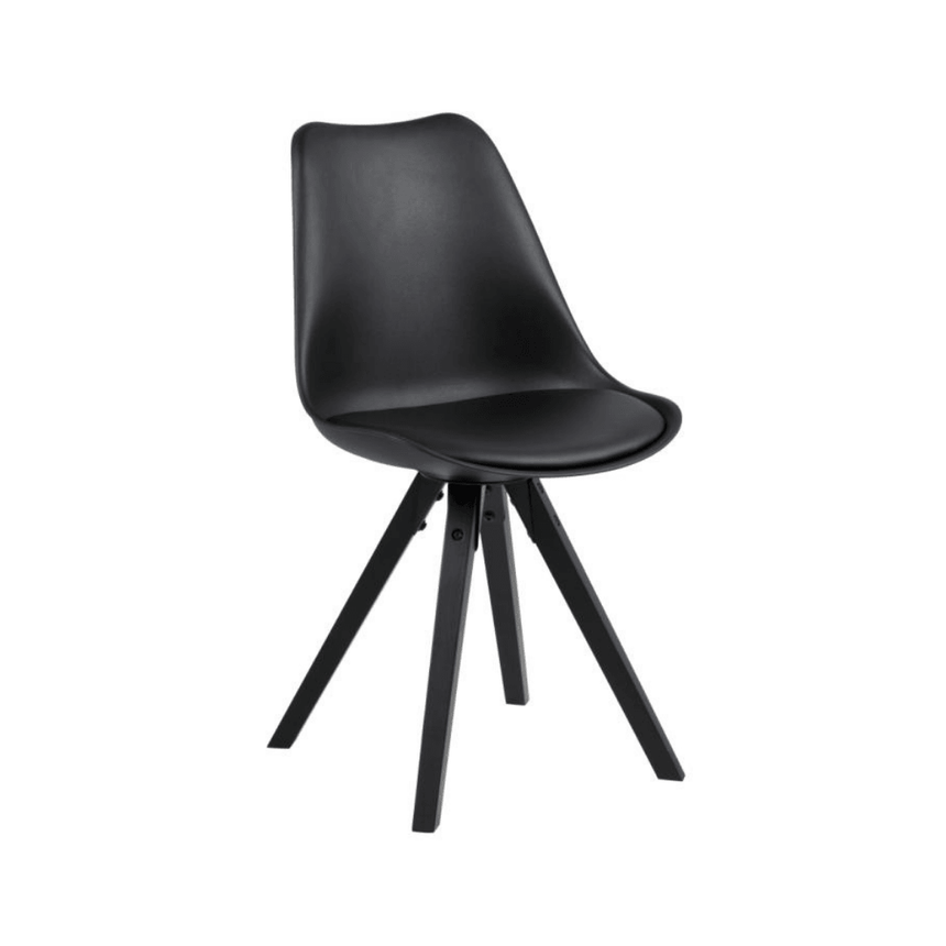 Dima textile leather chair with black legs