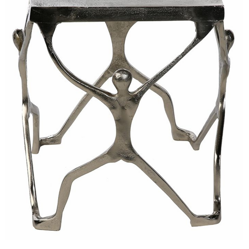 Square metal storage table