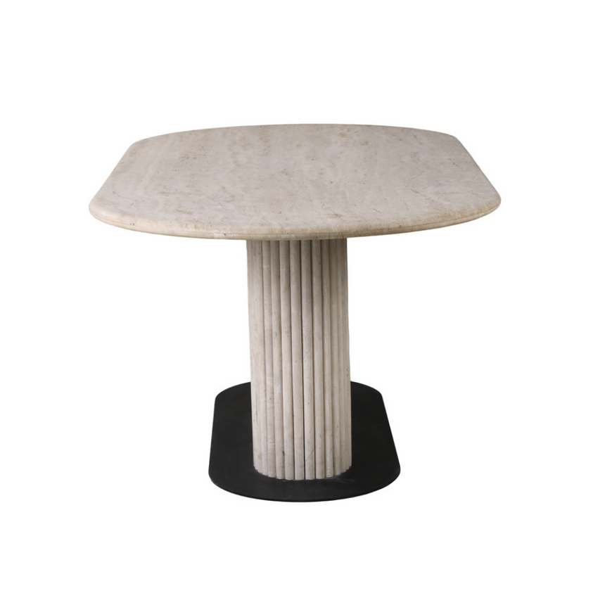 La Cantera limestone dining table