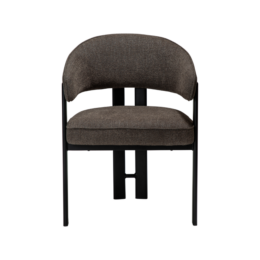 Glam bouclé chair with antique legs