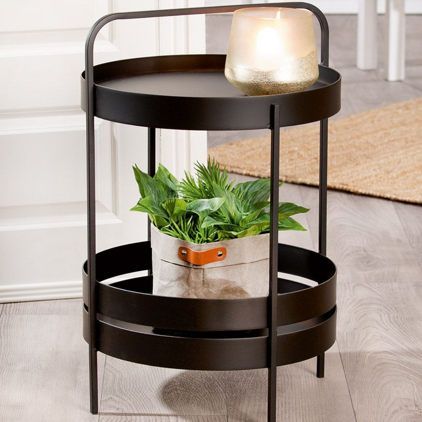 Level metal storage table