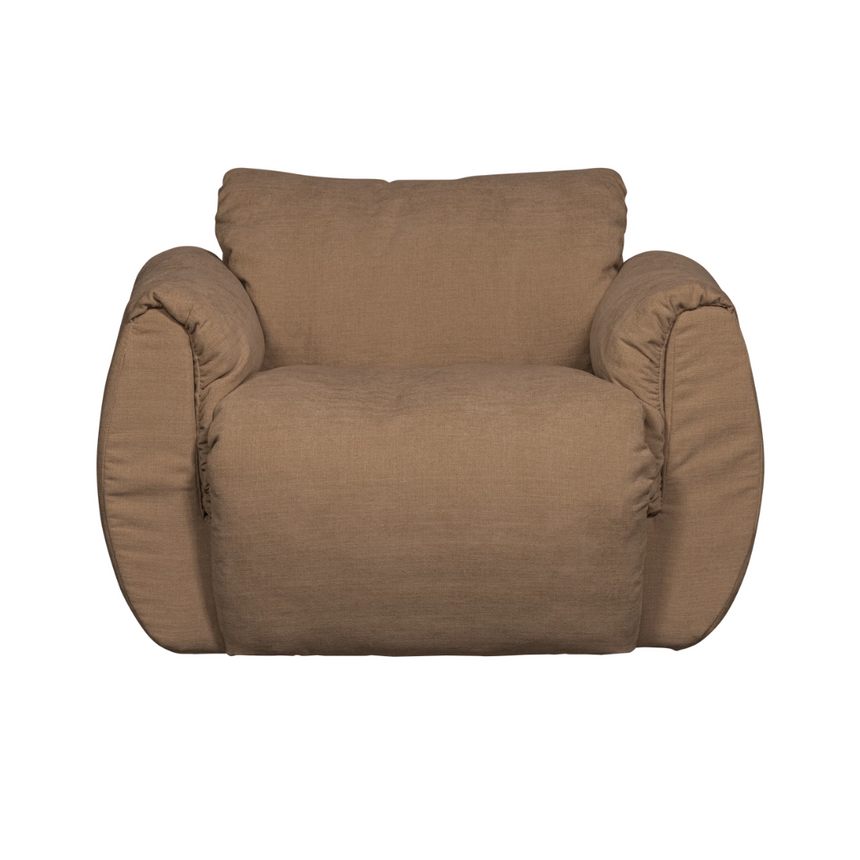 Baggy woven chenille swivel armchair