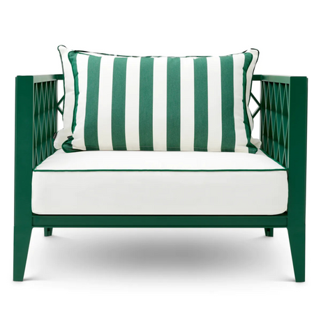 Ocean Club fabric garden armchair with black legs
