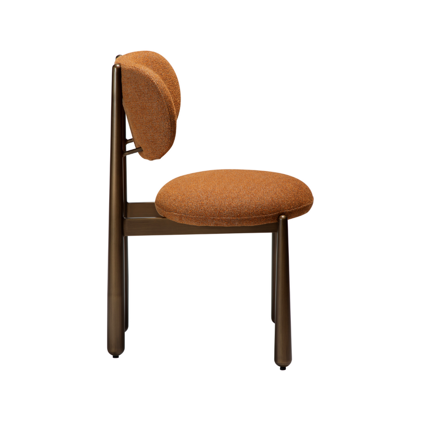 Glam bouclé chair with antique legs