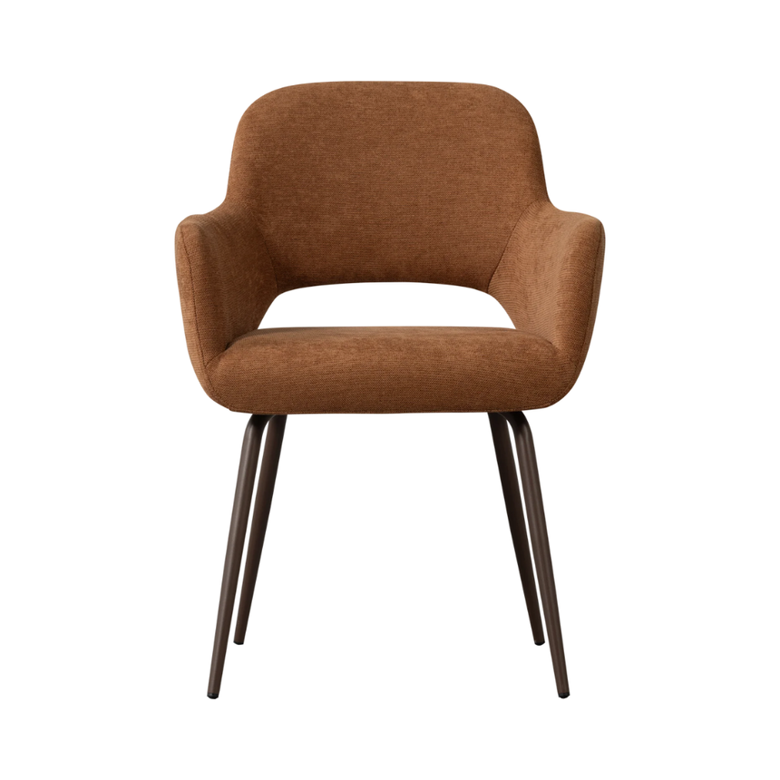 Murat fabric chair with dark brown legs