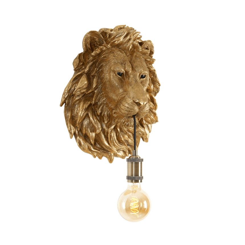 Lion resin wall lamp