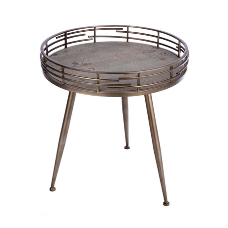 Gray metal storage table
