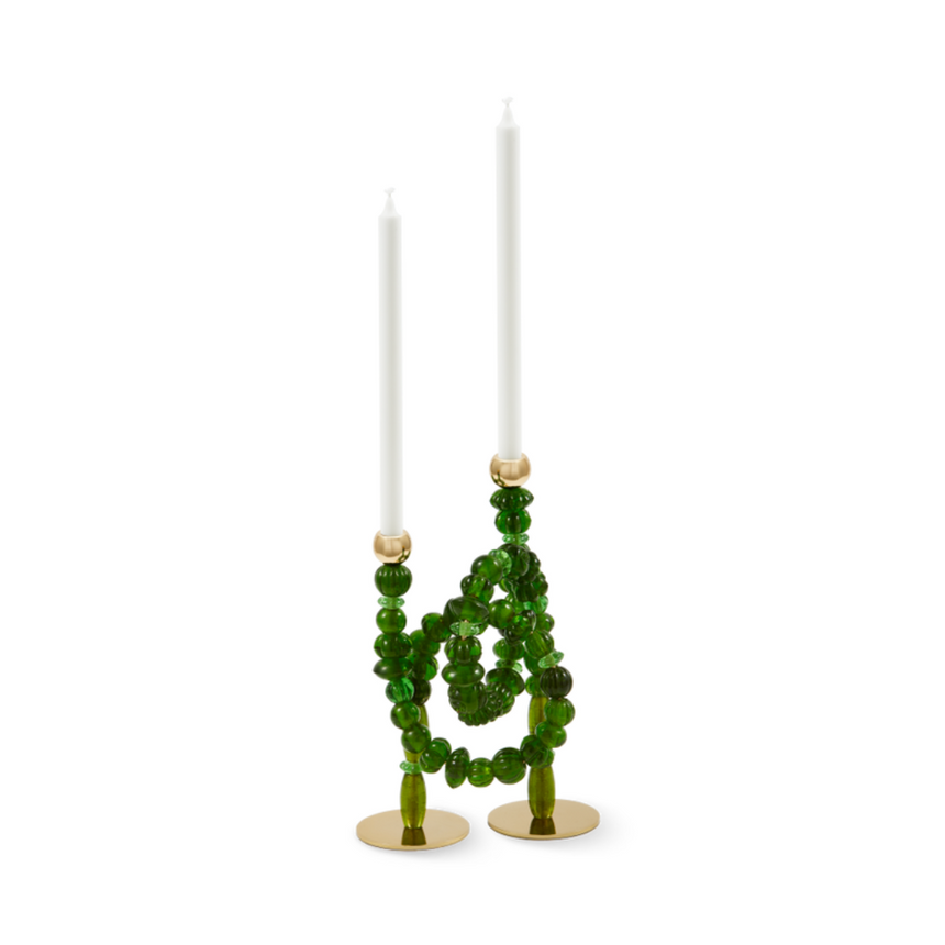 Beads metal candle holder