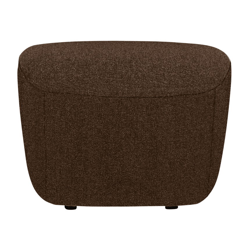 Coffee leather pouf