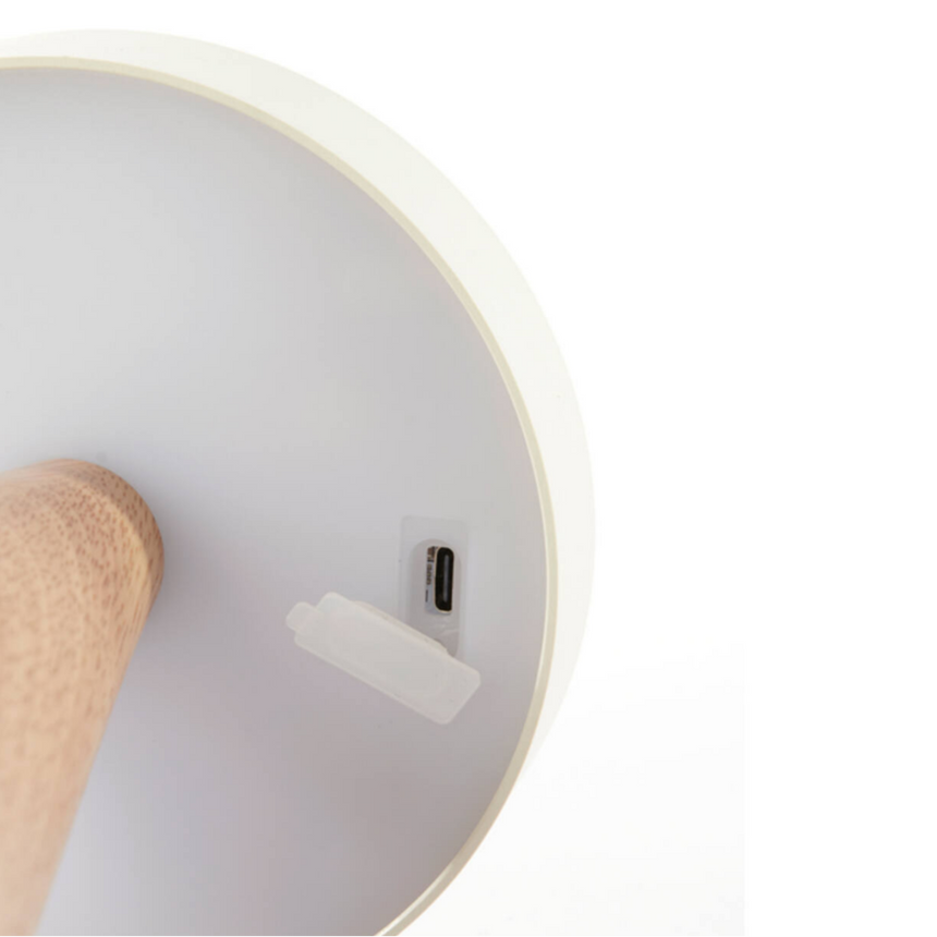 Ankenta fém hordozható lámpa fa láb