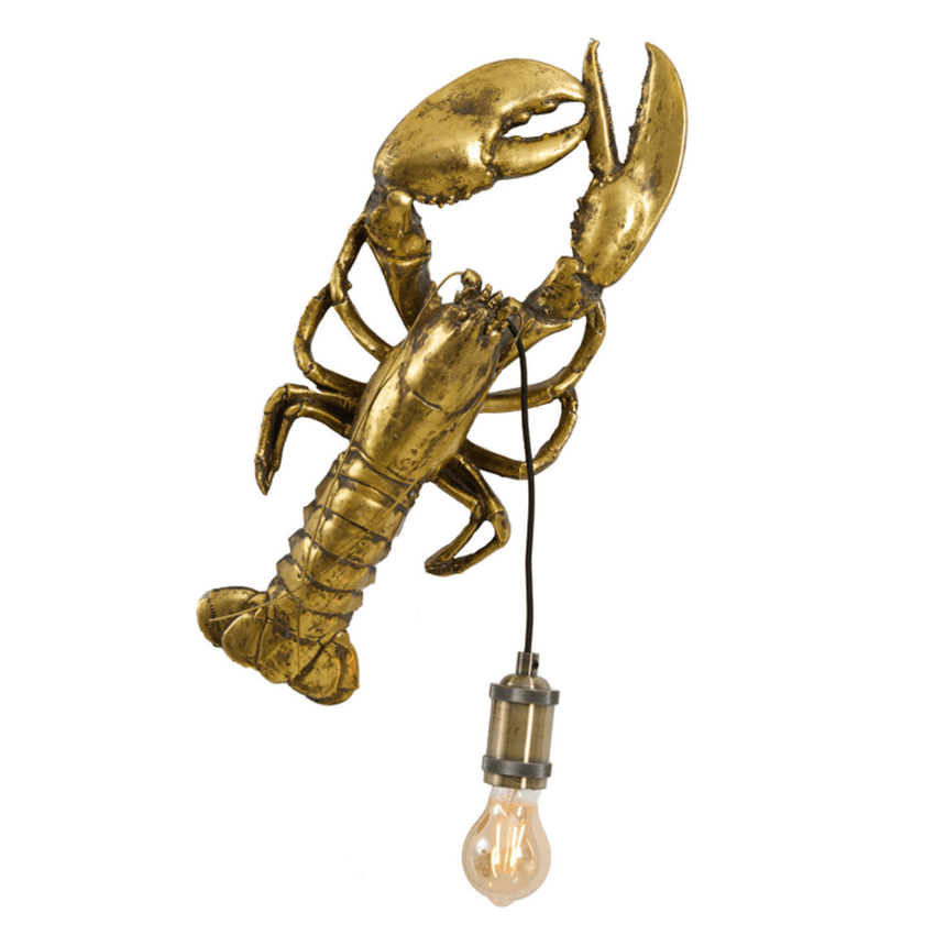 Lobster resin wall lamp