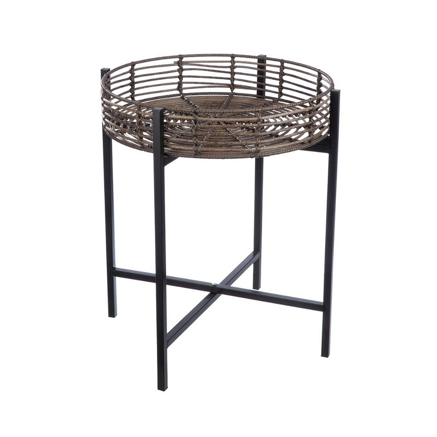 Poly rattan storage table set