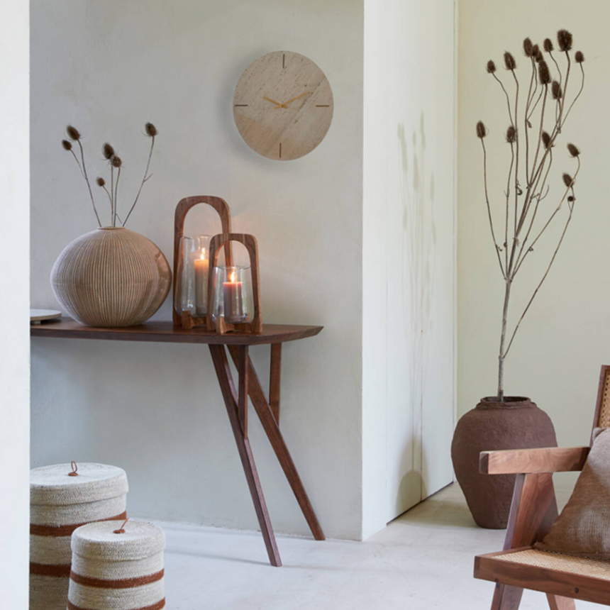 Jenay limestone wall clock Ø43