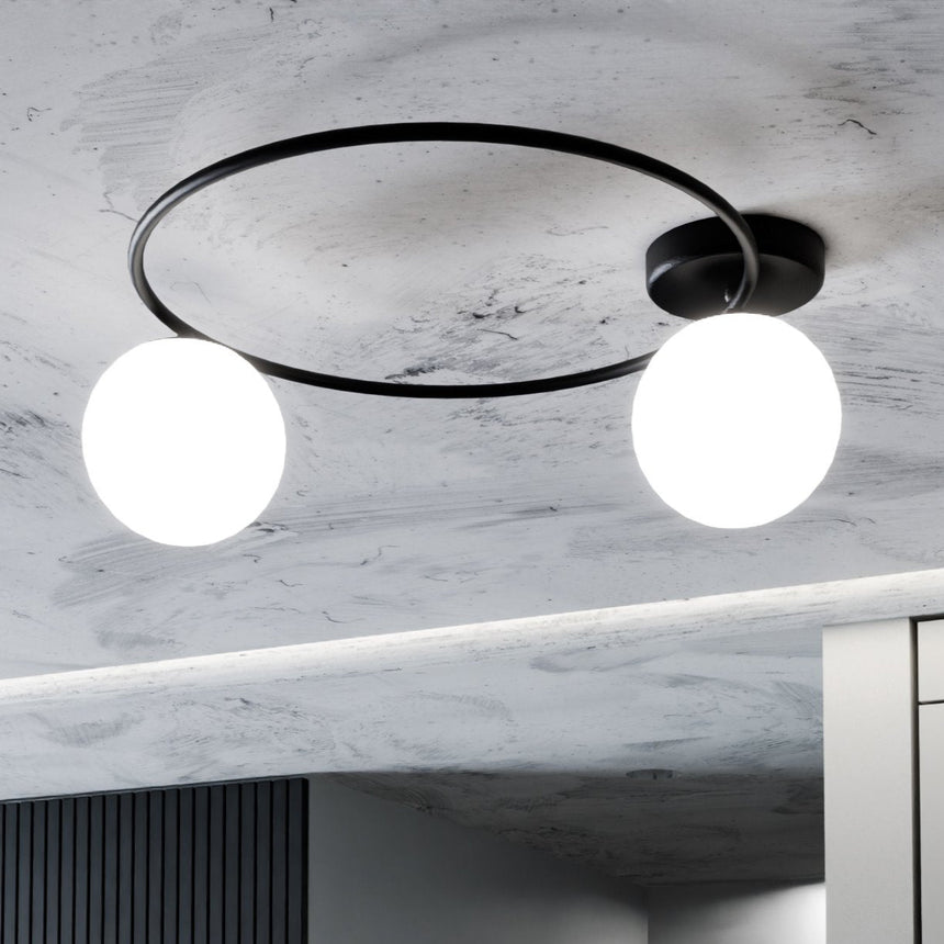 Sopra 2 BL Opal metal ceiling lamp
