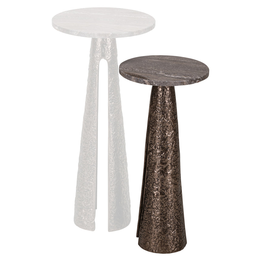 Eldora lerakóasztal – Bronz felület, 25 cm átmérő