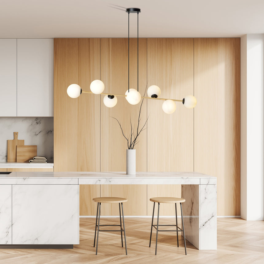 Gravity 8 BL Opal metal pendant lamp