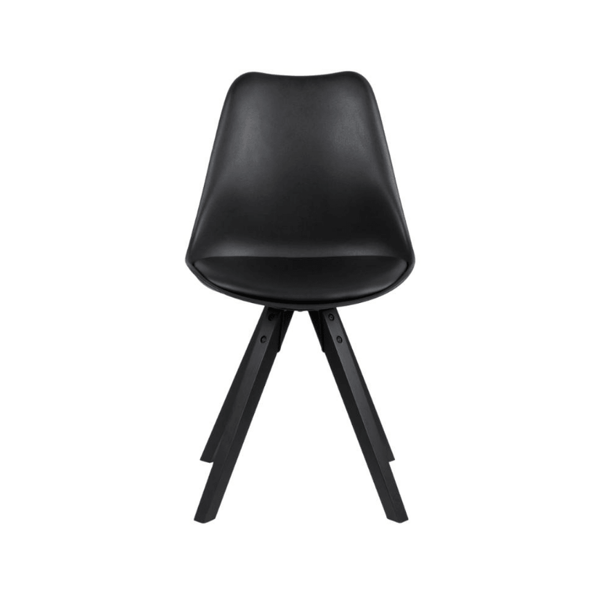 Dima textile leather chair with black legs