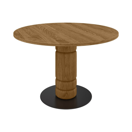 Beads wooden dining table Ø120