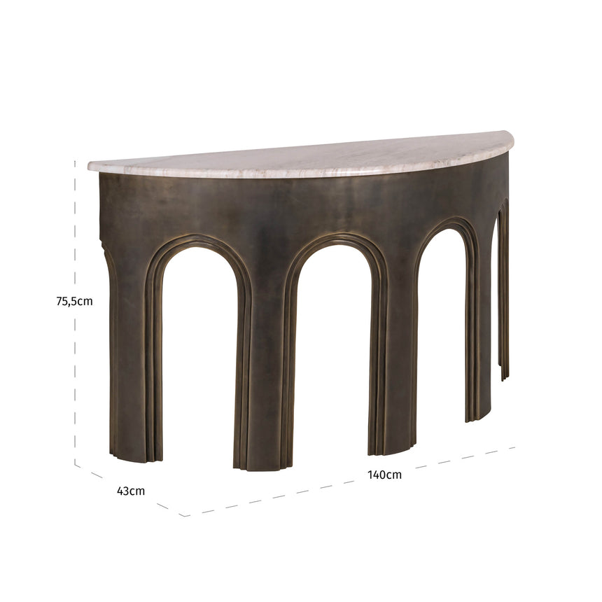 Sanchis konzolasztal – Antik sárgaréz kivitel