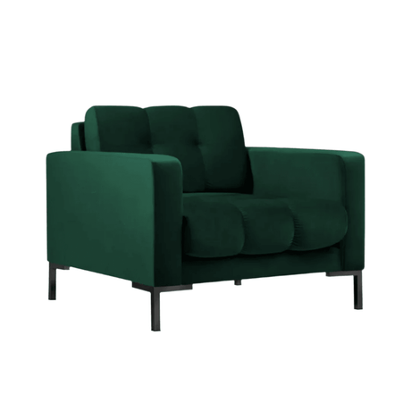 Mamaia velvet armchair with black legs