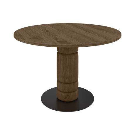 Beads wooden dining table Ø120