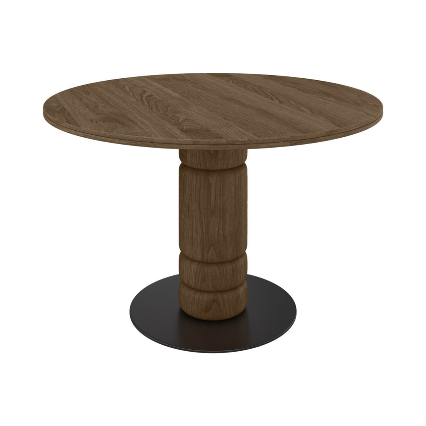 Beads wooden dining table Ø120