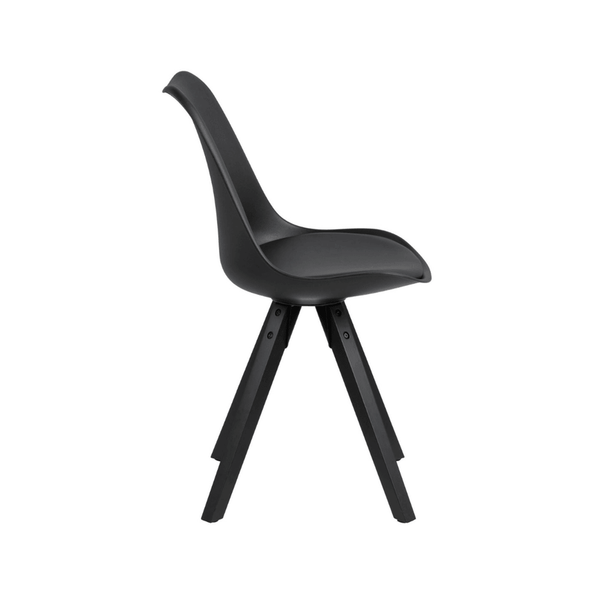 Dima textile leather chair with black legs