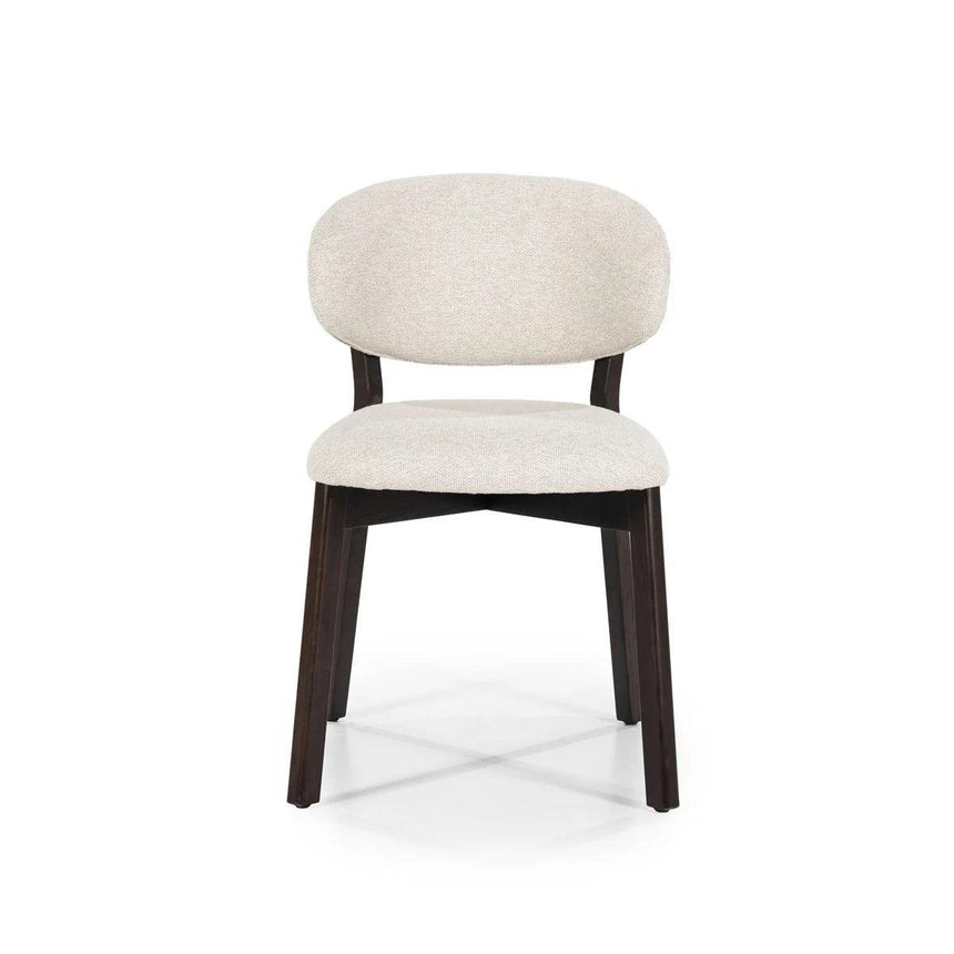 Mikky fabric chair with dark brown legs
