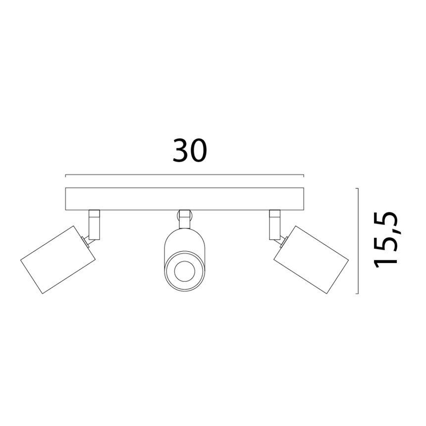 Bounce 3 izzós fém csillár fekete foglalattal Ø30