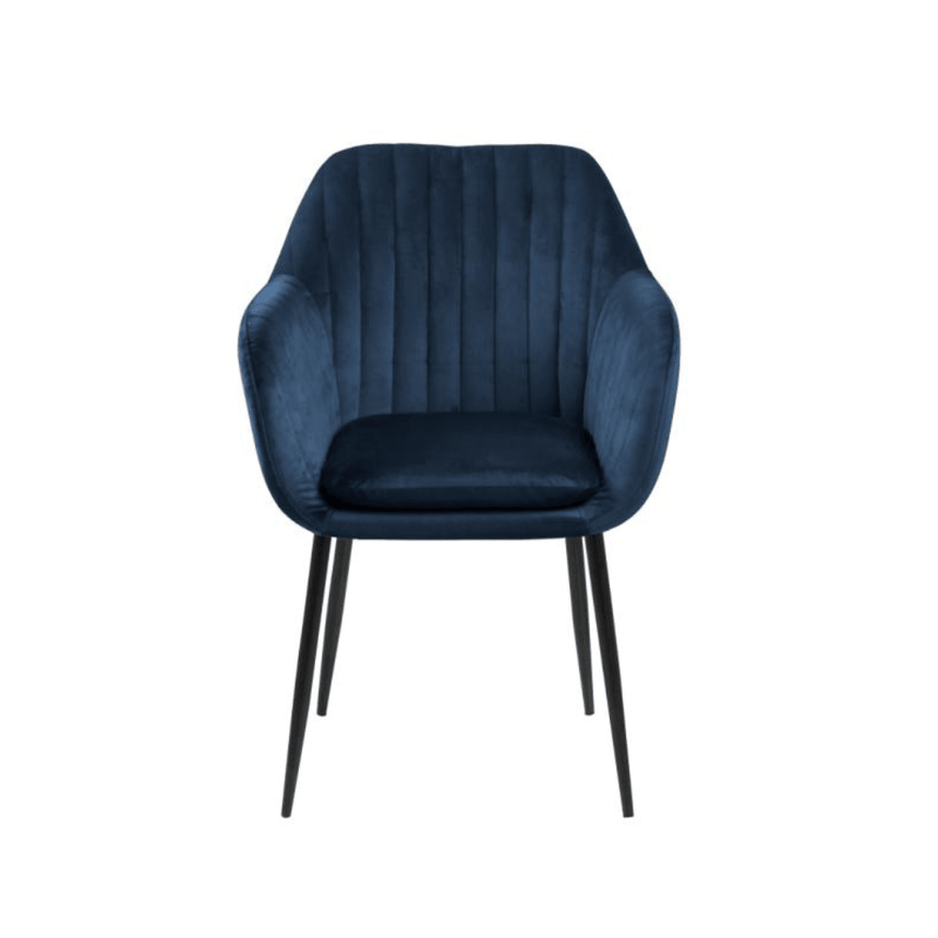 Emilia velvet chair with black legs